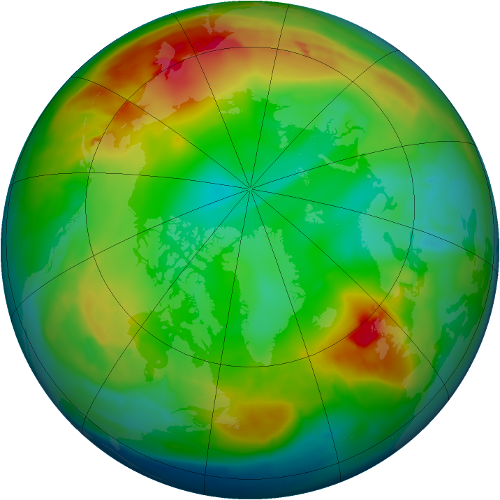 Arctic ozone map for 04 January 2014